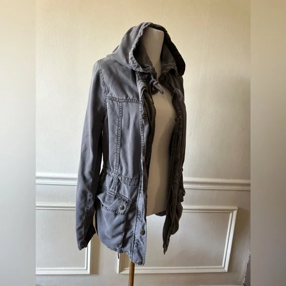 Max Jeans Grey Military Parka Size Medium - Picture 2 of 7
